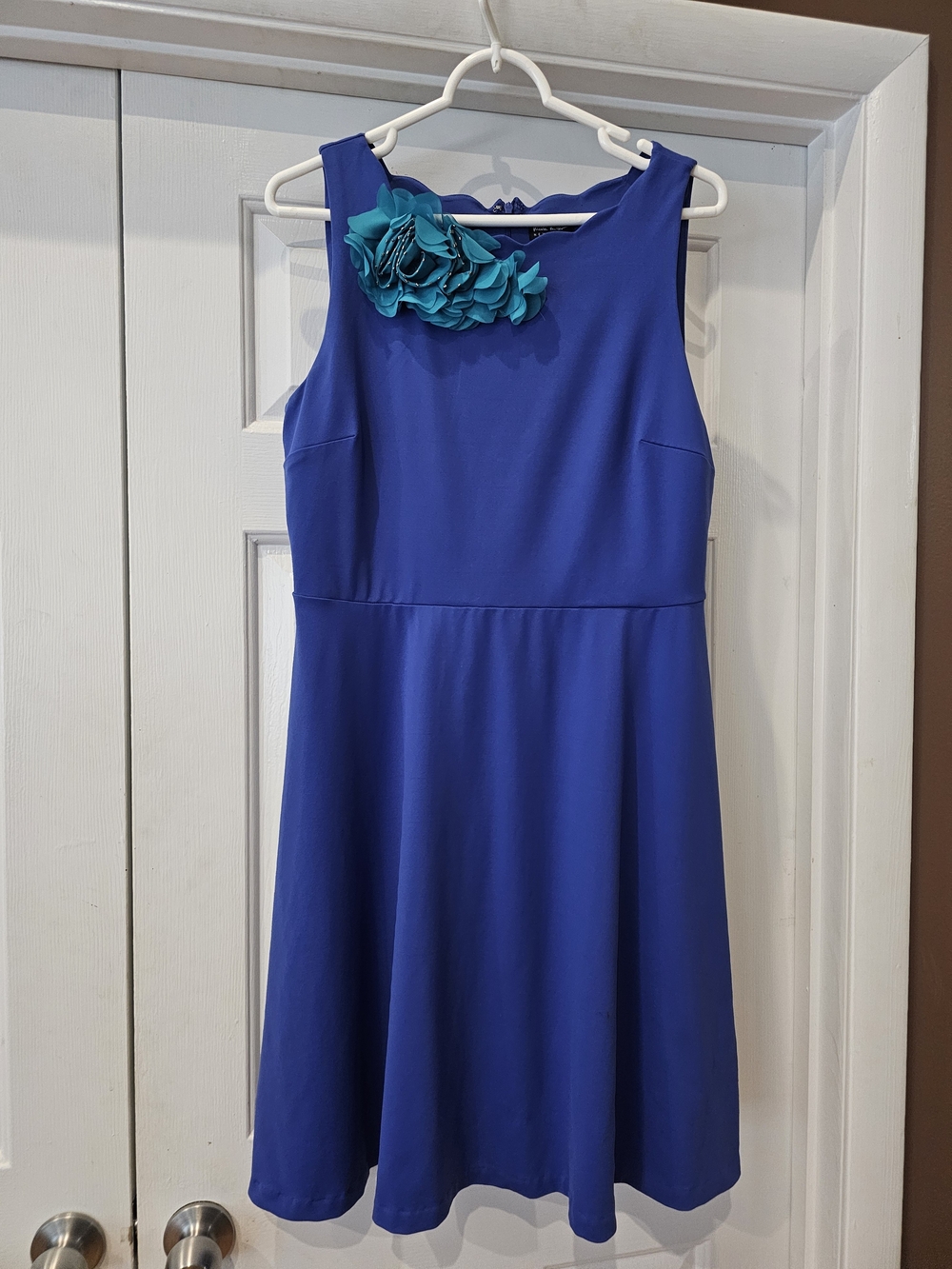 Women's Nicole Miller Royal Blue Dress with Teal Flower Accent